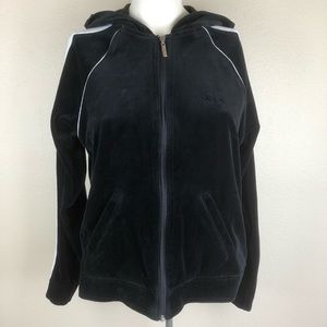 Oleg Cassini Sport Track Jacket S Black Hood Zip